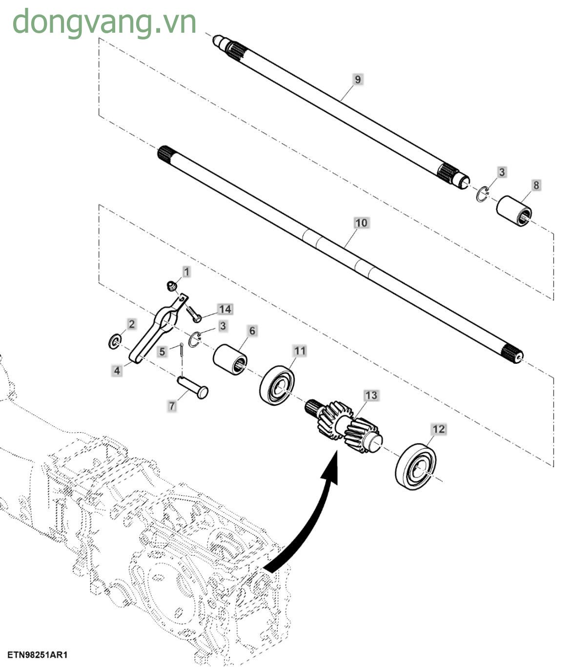 PTO Input Shaft, Dual Clutch, Dual PTO - ST767228